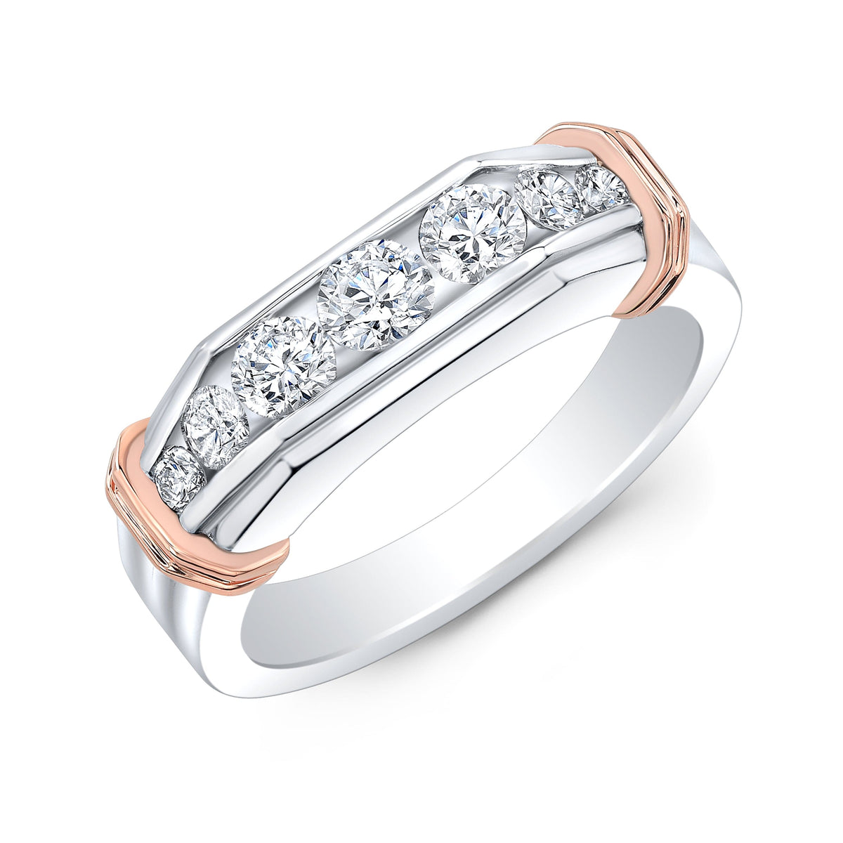 7 stone round cut diamond ring