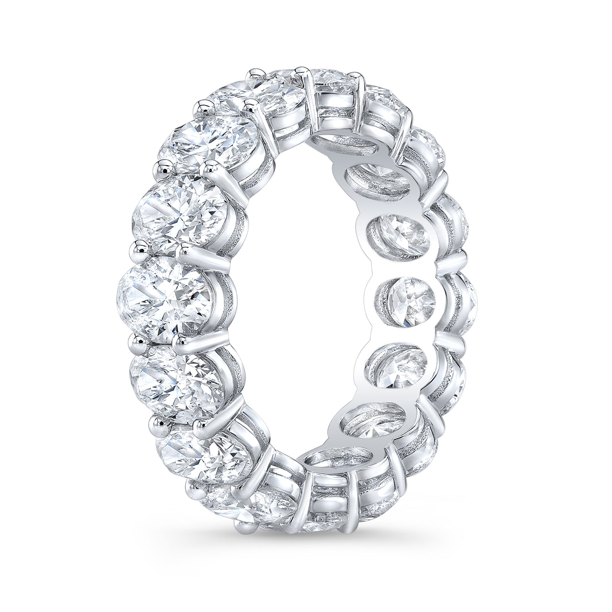 7 carats oval eternity band  side profile