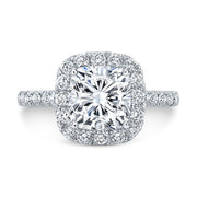 2.75 Ct. Classic Halo Cushion Cut Diamond Ring F Color VS1 GIA Certified