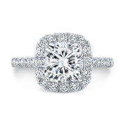 1.90 Ct. Cushion Cut Halo Engagement Ring F Color VS1 GIA Certified