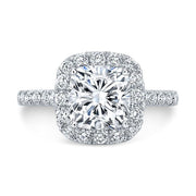 3.10 Ct. Cushion Halo Engagement Ring I Color VS2 GIA Certified