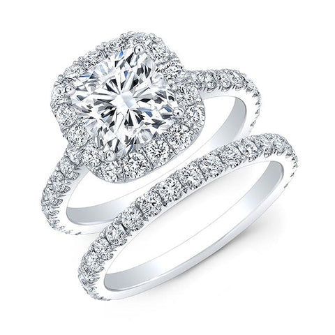 1.70 Ct. Classic Cushion Halo Engagement Ring F Color VS1 GIA Certified