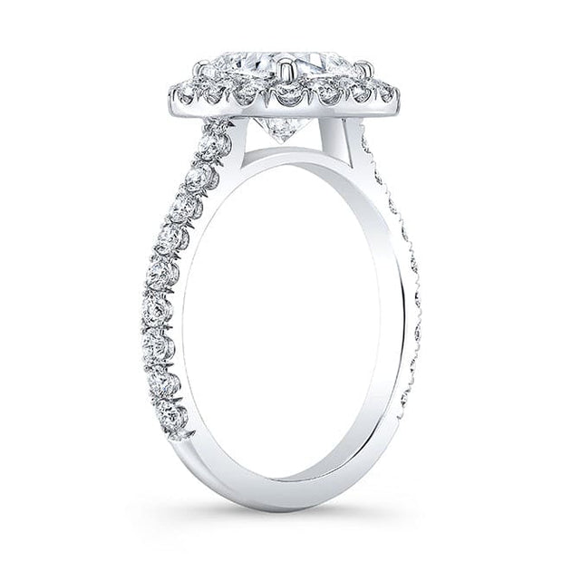 Classic Cushion Halo Engagement Ring Side Profile