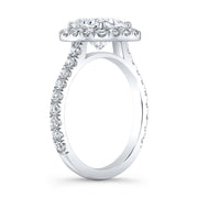 Emerald Cut Halo Engagement Ring Side Profile