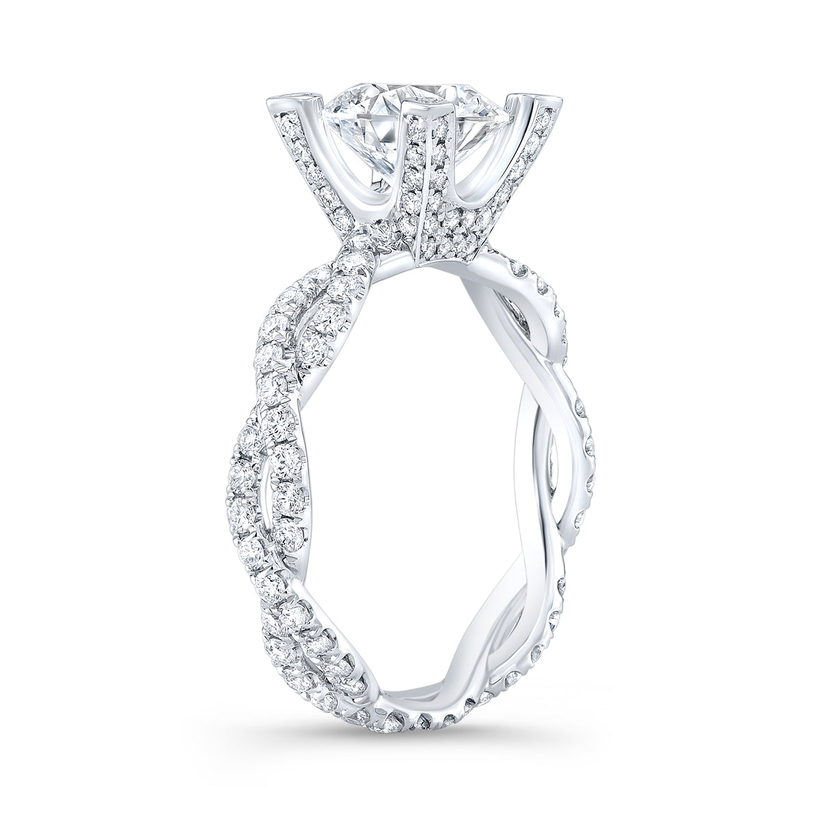 Twisted engagement ring side profile