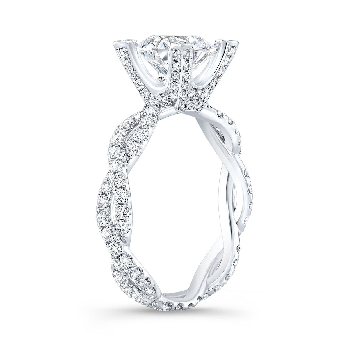 Twisted engagement ring side profile