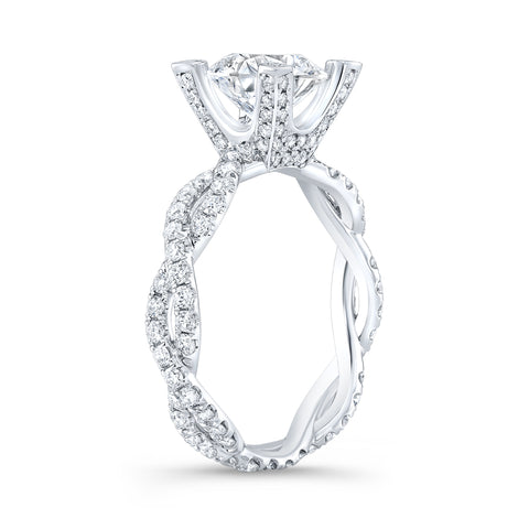 Twisted Engagement Ring Side Profile
