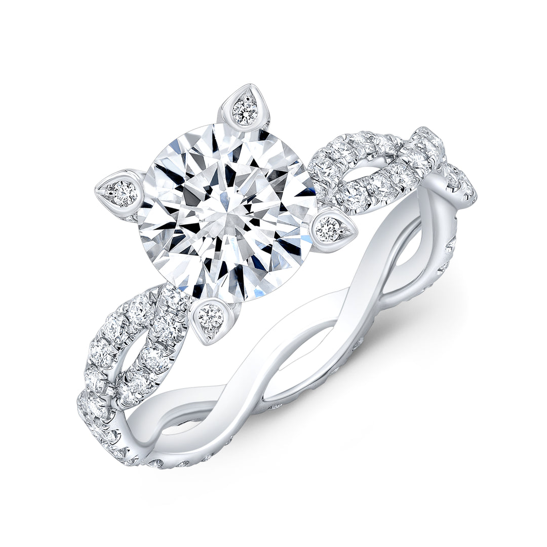 Twisted Engagement Ring Side Front
