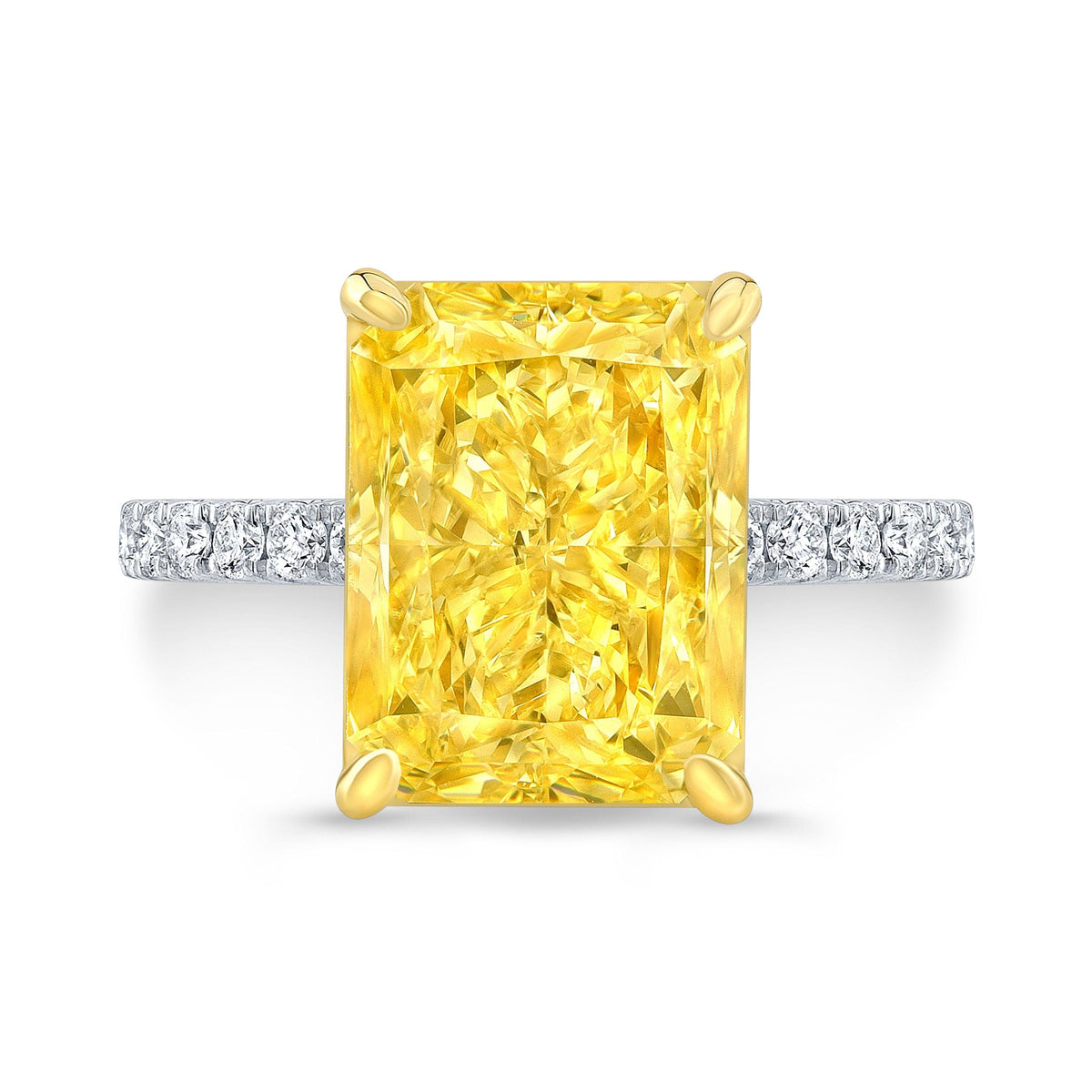 Hidden halo yellow diamond ring