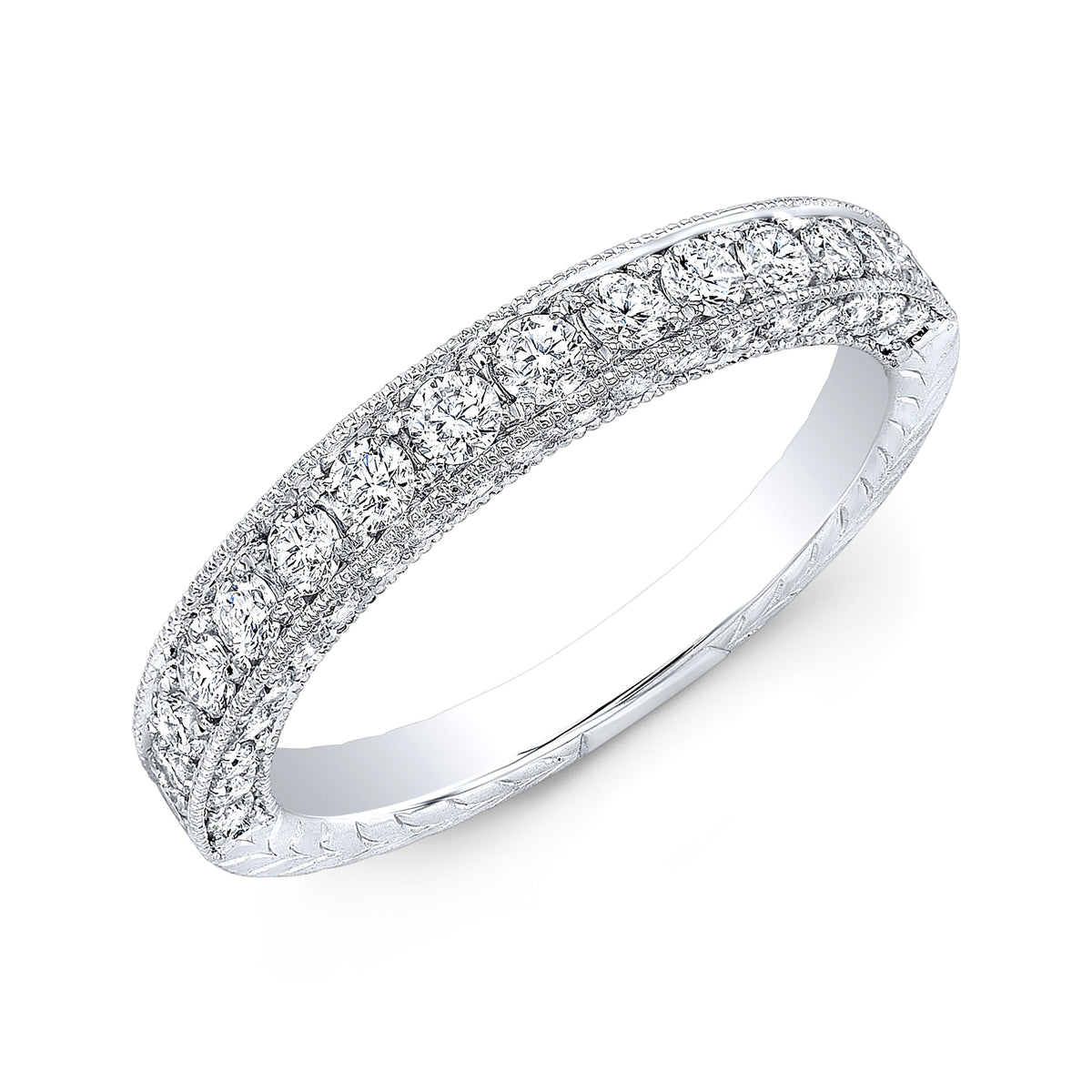 Pave diamond wedding band for women