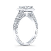 2.20 Ct. Princess Vintage Halo Diamond Ring H Color VVS2 GIA Certified