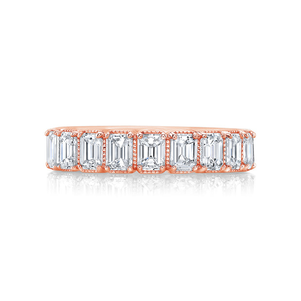 Vintage Emerald Eternity Band Rose Gold