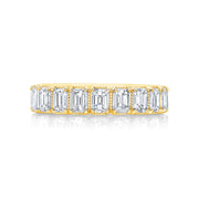 Vintage Emerald Eternity Band Yellow