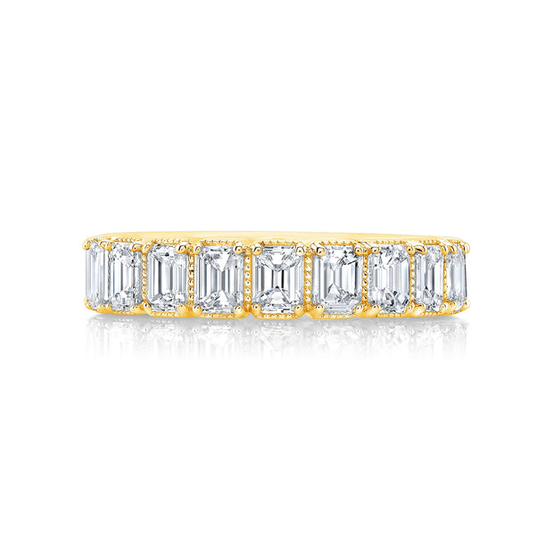 Vintage Emerald Eternity Band Yellow