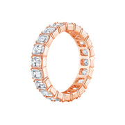 Milgrain Bezel Emerald Eternity Band F-G Color VS1 Clarity