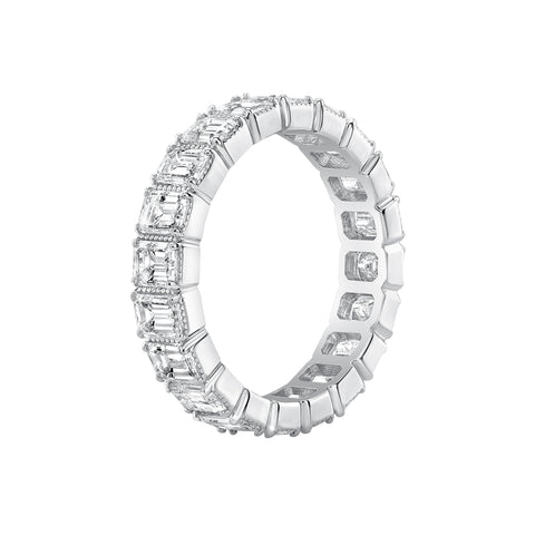 Vintage Emerald Eternity Band White Gold