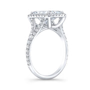 Split Shank Halo Radiant Engagement Ring