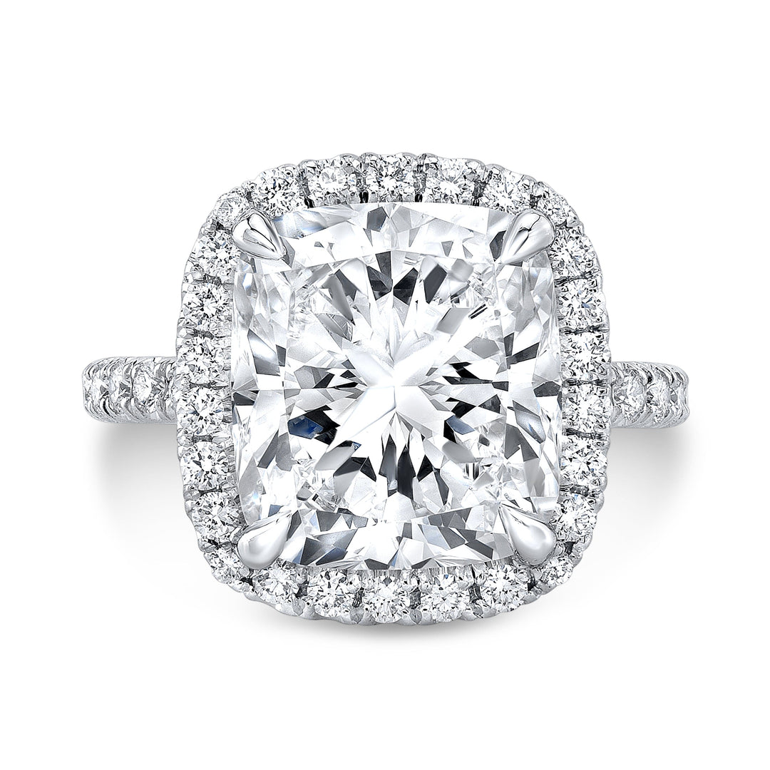 2.75 Ct. Cushion Cut Halo Engagement Ring H Color VS1 GIA Certified