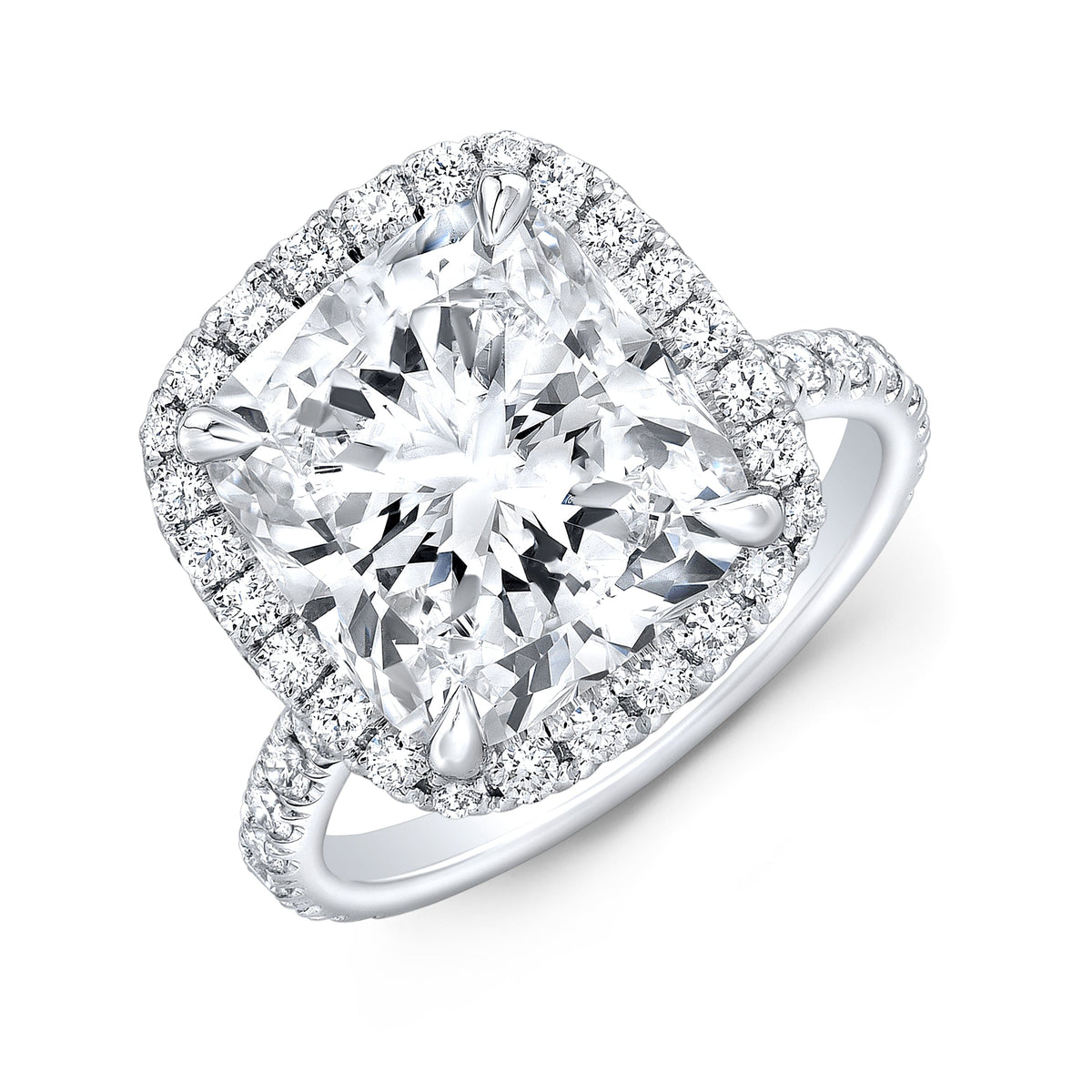 Diamond ring with a clear gemstone on a white background