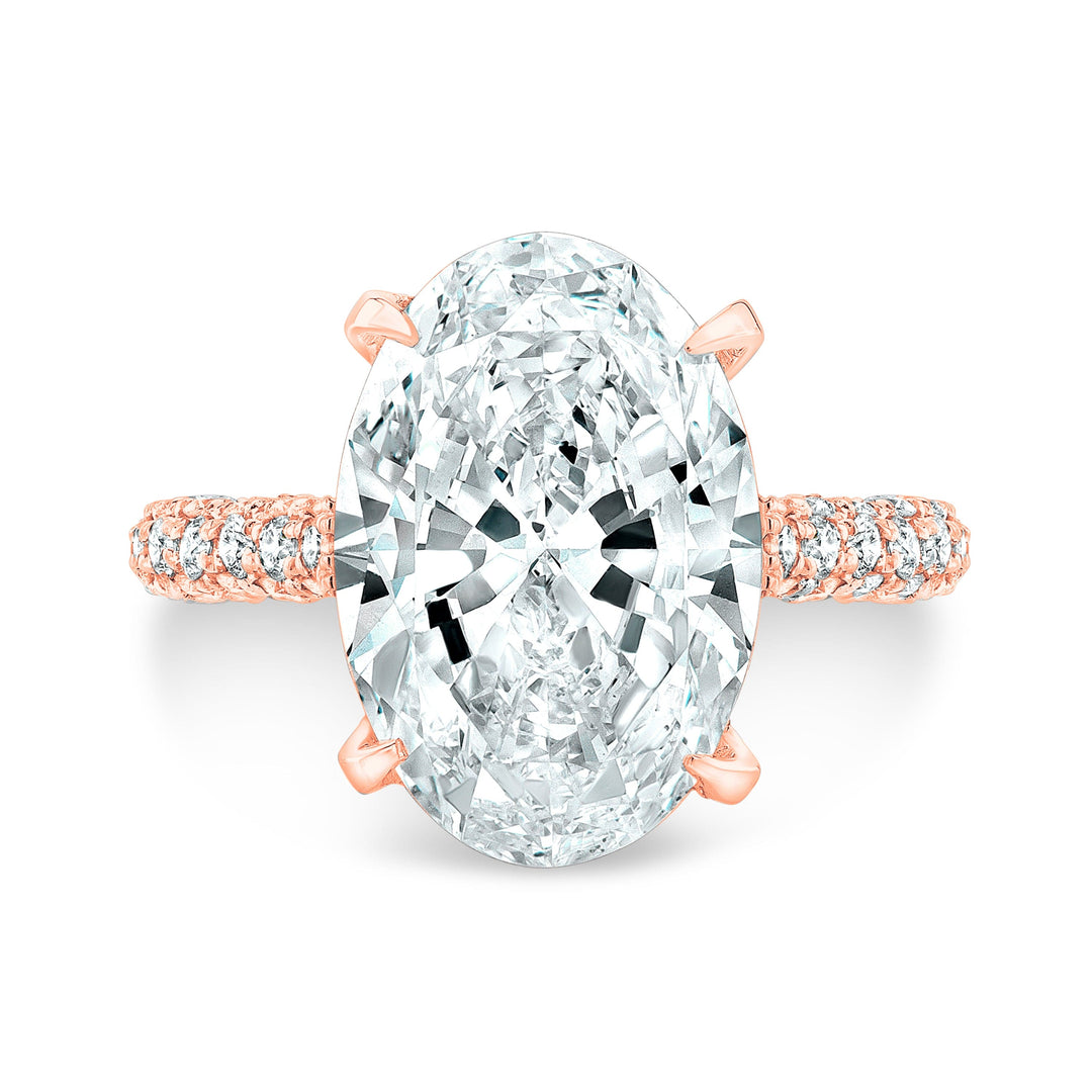 4.20 Ct. Hidden Halo Oval Cut Engagement Ring J Color VS1 GIA Certified