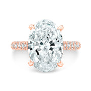 5.20 Ct. Oval Hidden Halo Engagement Ring F Color VS1 GIA Certified