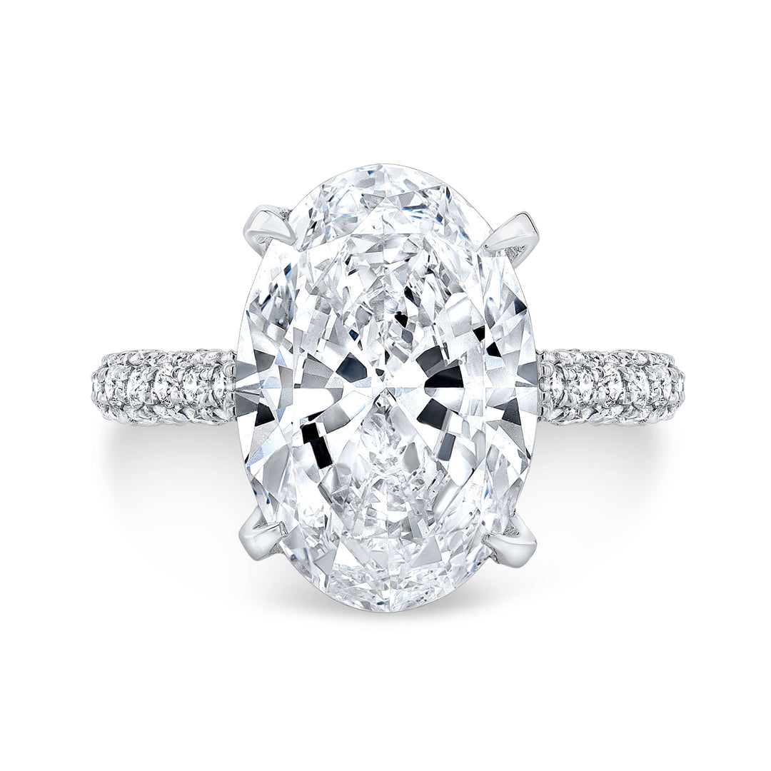 4.20 Ct. Hidden Halo Oval Cut Engagement Ring J Color VS1 GIA Certified