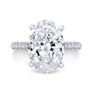 Oval Hidden Halo Engagement Ring Front View