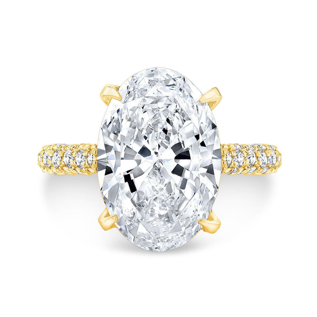 4.20 Ct. Hidden Halo Oval Cut Engagement Ring J Color VS1 GIA Certified