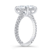 Oval Hidden Halo Engagement Ring Profile View