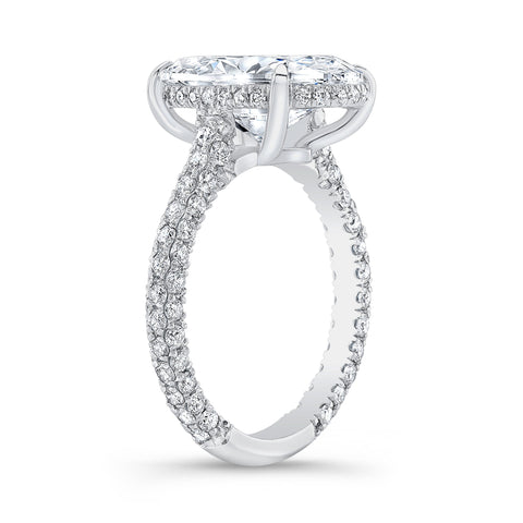 Hidden Halo Oval Diamond Ring