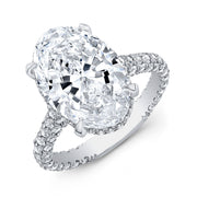 Hidden Halo Oval Diamond Ring