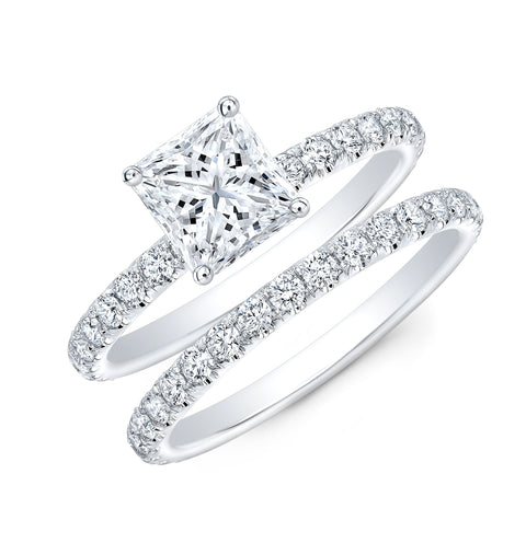 Platinum Princess Cut Engagement Ring Set | 2.3 Carat – Kingofjewelry.com