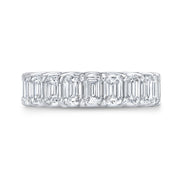 8.00 Ct. Emerald Cut Eternity Ring U-Setting G-H Color VS1 Clarity