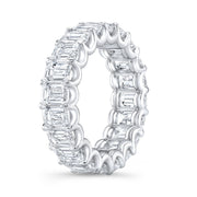 10 Carats Emerald Cut Eternity Band U- Setting F-G Color VS1 Clarity