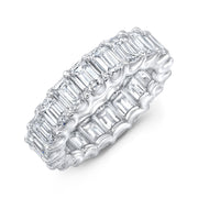 8.00 Ct. Emerald Cut Eternity Ring U-Setting G-H Color VS1 Clarity