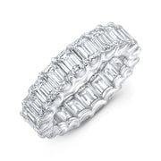 Platinum 10.5 Carat Emerald Cut Eternity Ring F-G Color VS1 Clarity