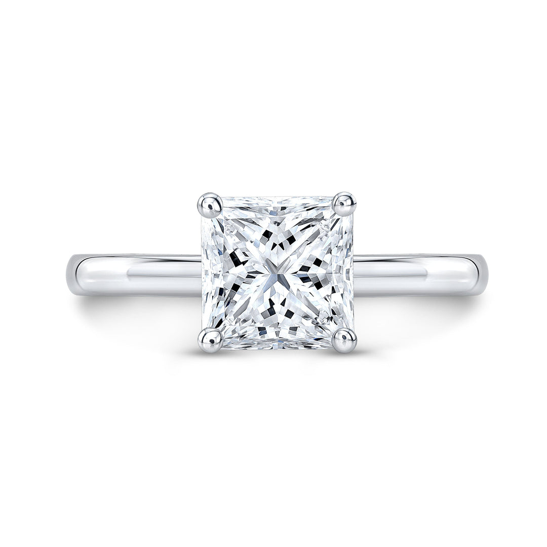 1.00 Ct. Princess Cut Diamond Solitaire Ring D Color VVS2 GIA Certified