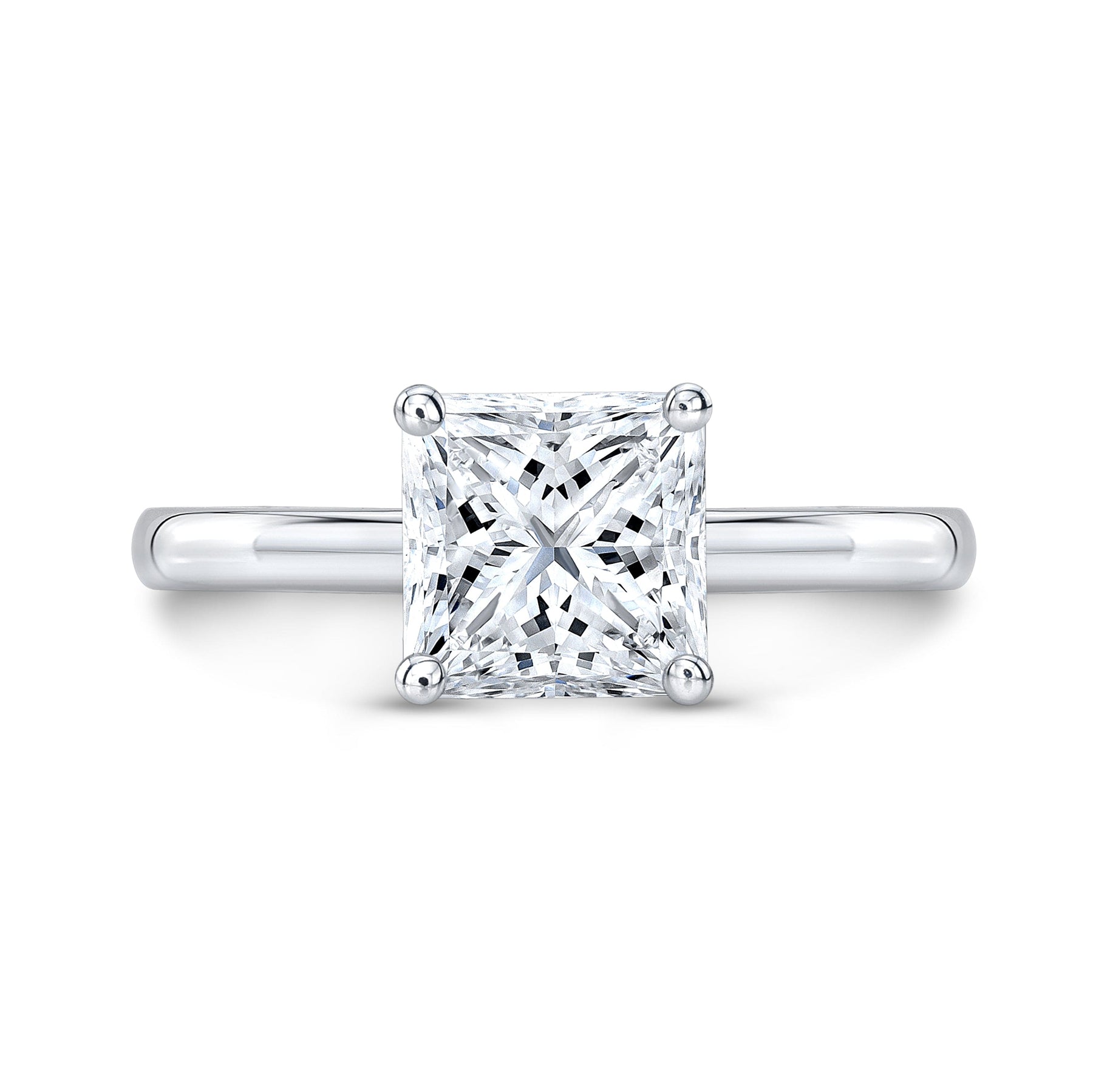 Princess Cut Diamond Ring 2.00 Ct F Color VS2 GIA Kingofjewelry