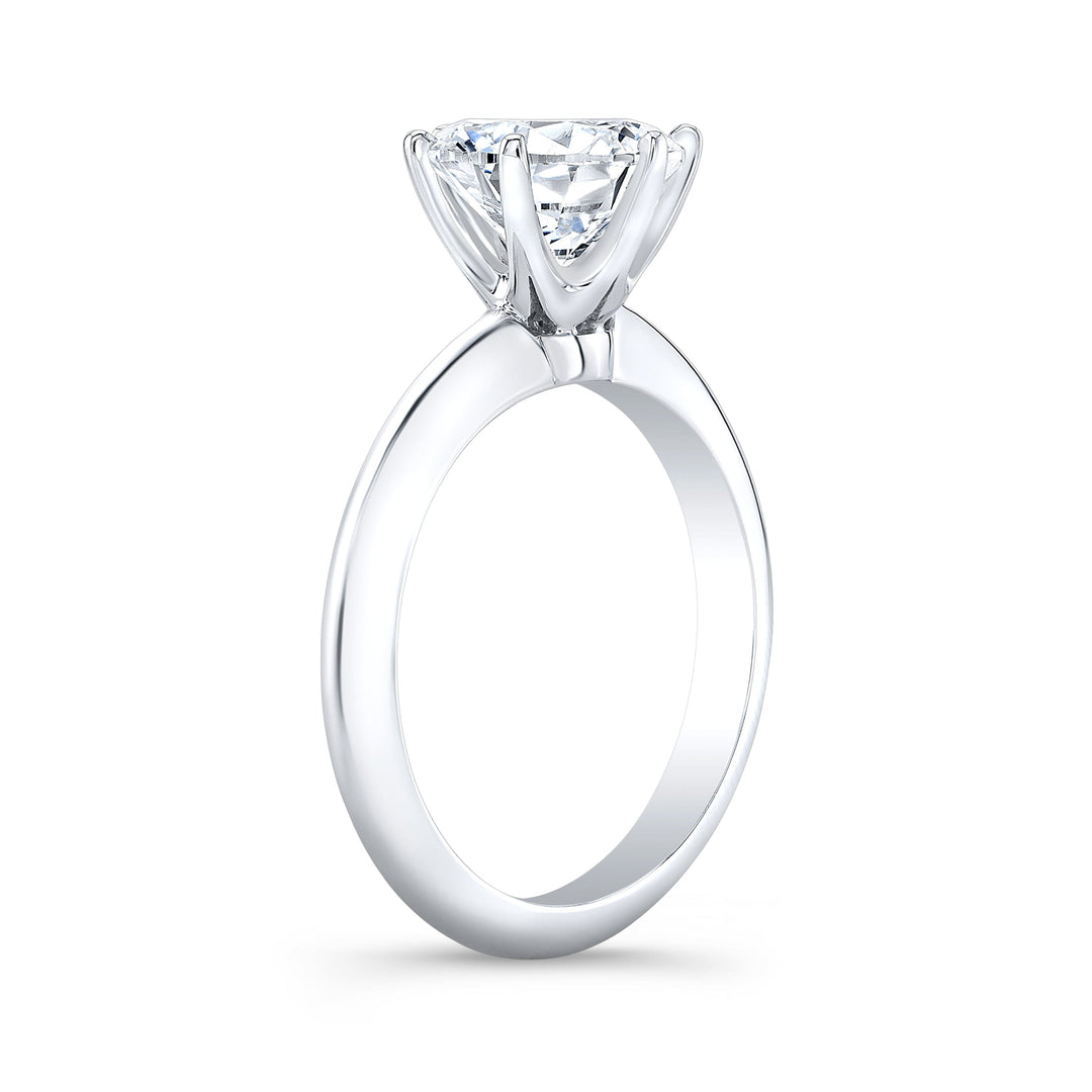 2 Carat Round Cut Knife Edge Solitaire Engagement Ring G Color SI1 GIA Certified