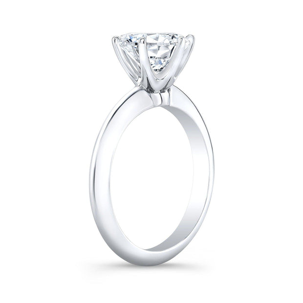 Knife Edge Solitaire Engagement Ring Profile View