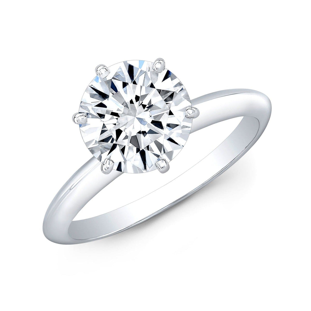 Knife edge solitaire engagement ring front view