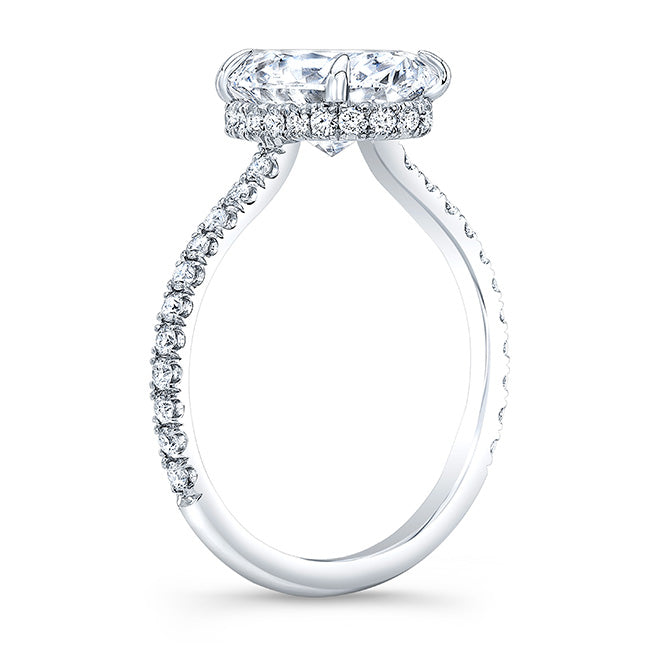 Hidden Halo Oval Engagement Ring