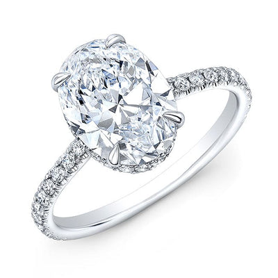 Hidden Halo Oval Engagement Ring