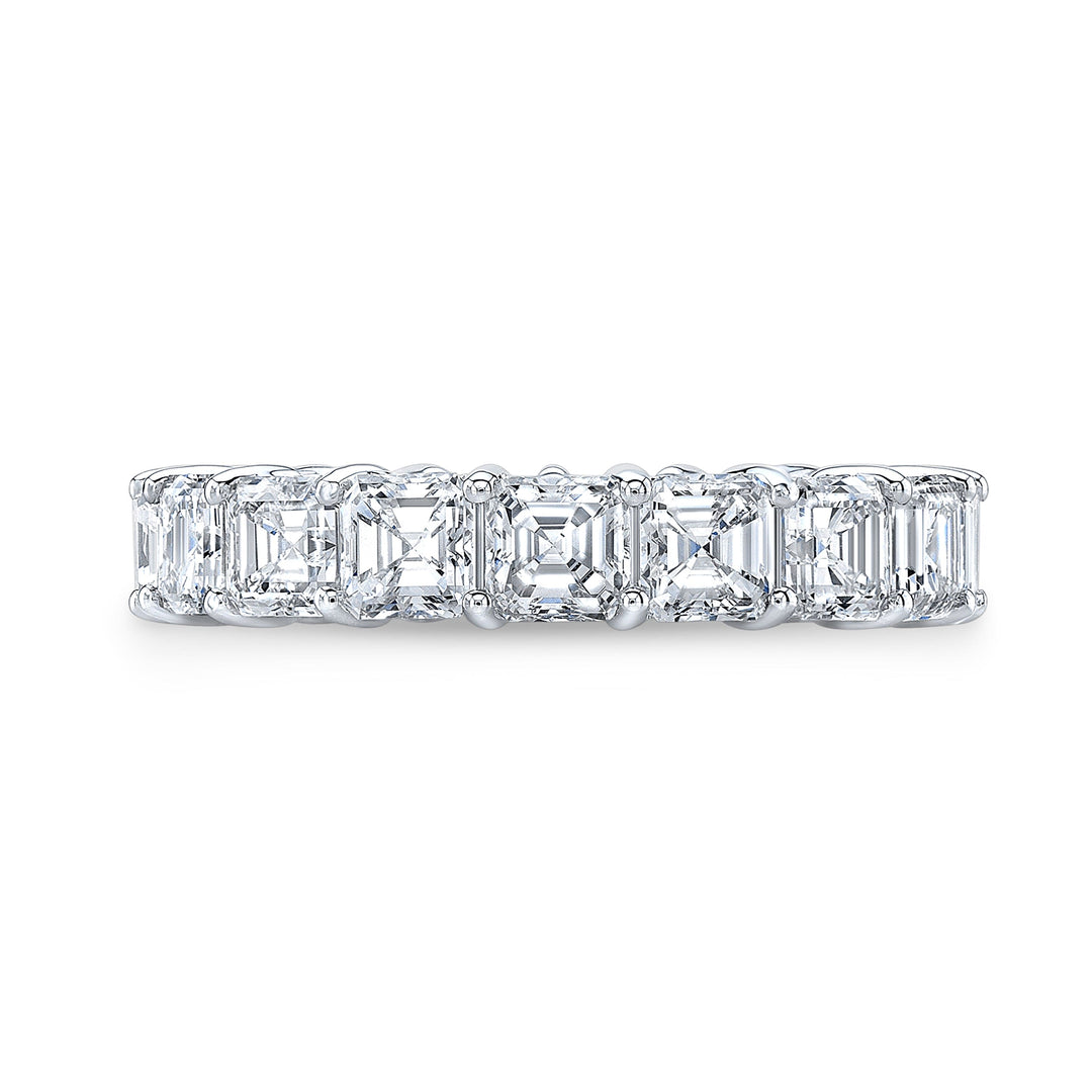 4.00 Ct. Asscher Cut Diamond Eternity Band F-G Color VS1 Clarity