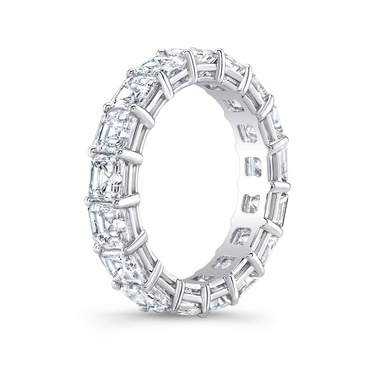 Asscher cut eternity band side view