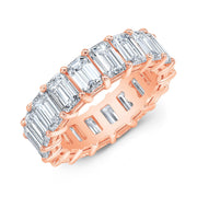 Emerald Cut Diamond Eternity Ring in Rose Gold