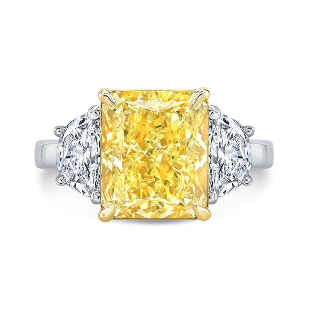 3 Stone Fancy Yellow Ring