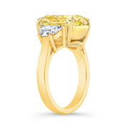 3 Stone Fancy Yellow Ring