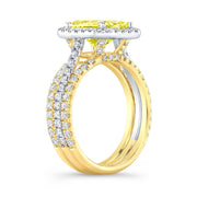Yellow Radiant Cut Split Shank Diamond Ring