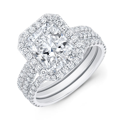 Radiant Cut Halo Engagement Ring